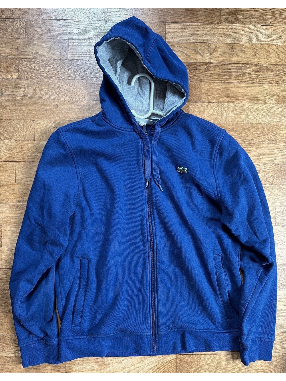 Large - Men - Lacoste Sport Navy Blue Full Zip Hoodie